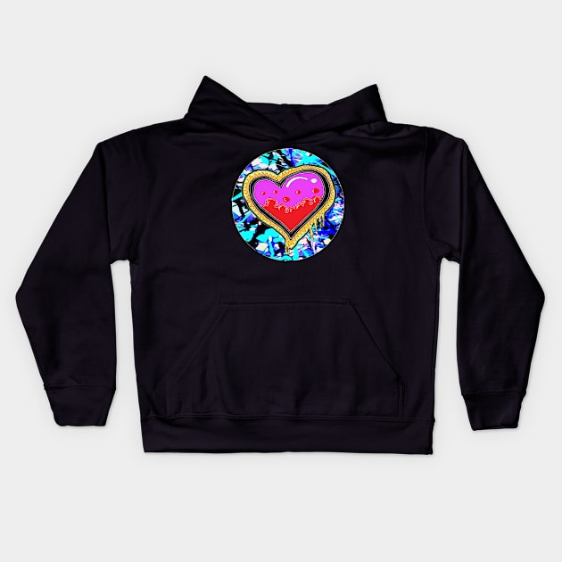 love Heart Art by LowEndGraphics Kids Hoodie by LowEndGraphics